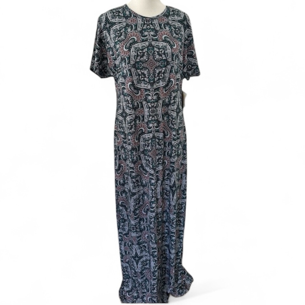 LuLaRoe Paisley Maxi Maria Dress Sz L New